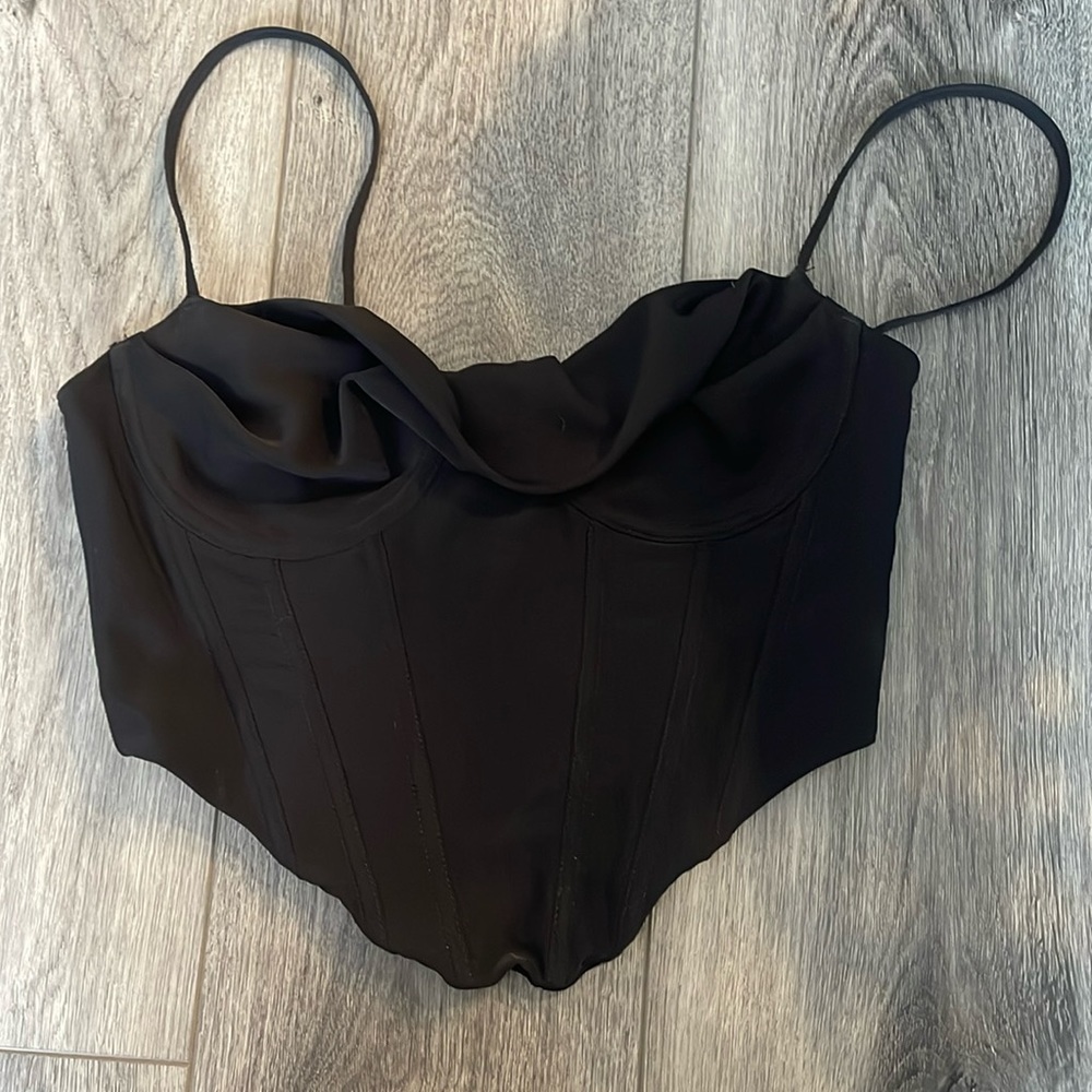 Way I feel white fox boutique bustier draped top in small black